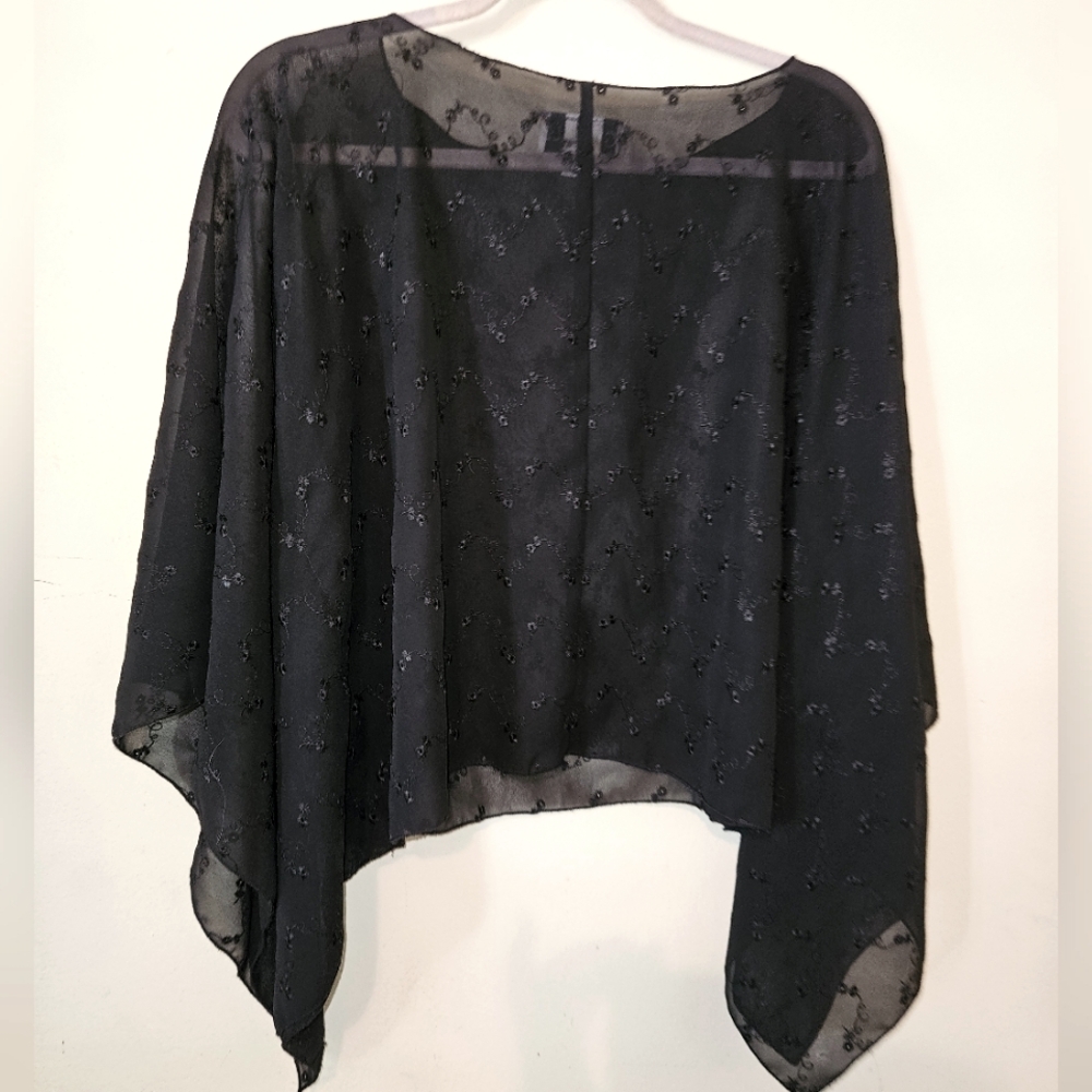 Black Gemilli Sheer Cape Top